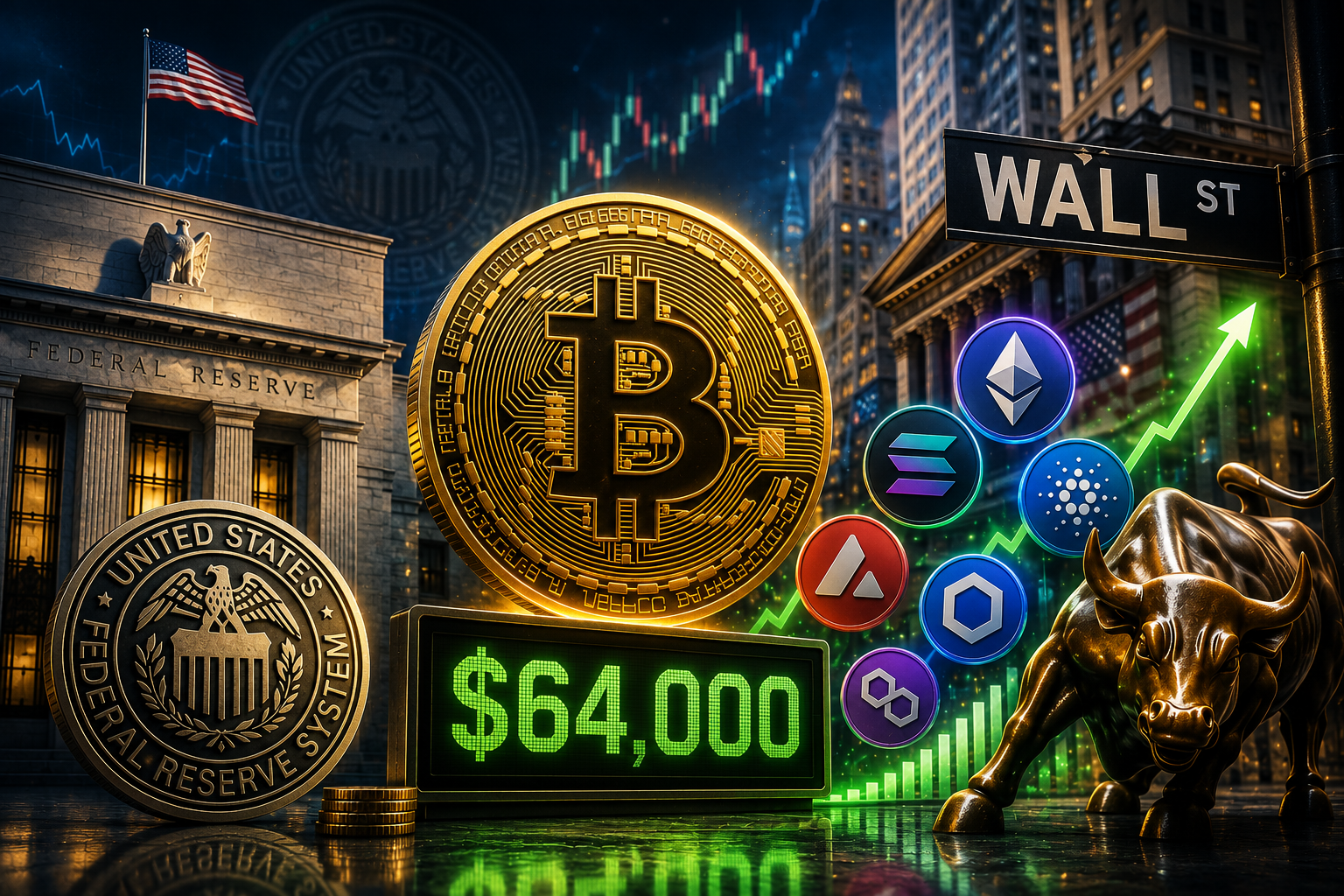 Balita sa cryptocurrencies, Huwebes, Hulyo 30, 2026: naghihintay ang merkado sa hatol ng FRS, pinanatili ng Bitcoin ang $64,000, at ang Wall Street ay lumalabas sa mga altcoin.