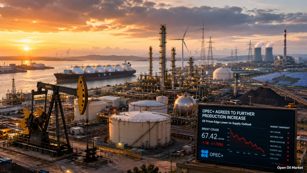 Balita sa langis at enerhiya ika-5 ng Hulyo, 2026: OPEC+ nagdagdag ng produksyon, bumababa ang presyo ng langis, LNG at RES ay nagbabago sa merkado ng langis at gas