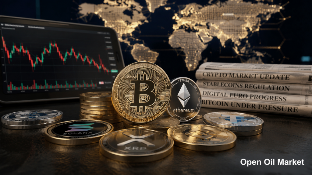Mga Balita sa Kriptovaluta sa Hunyo 24, 2026: Bitcoin, Ethereum, mga stablecoin at digital na euro sa konteksto ng pandaigdigang merkado ng kriptovaluta.