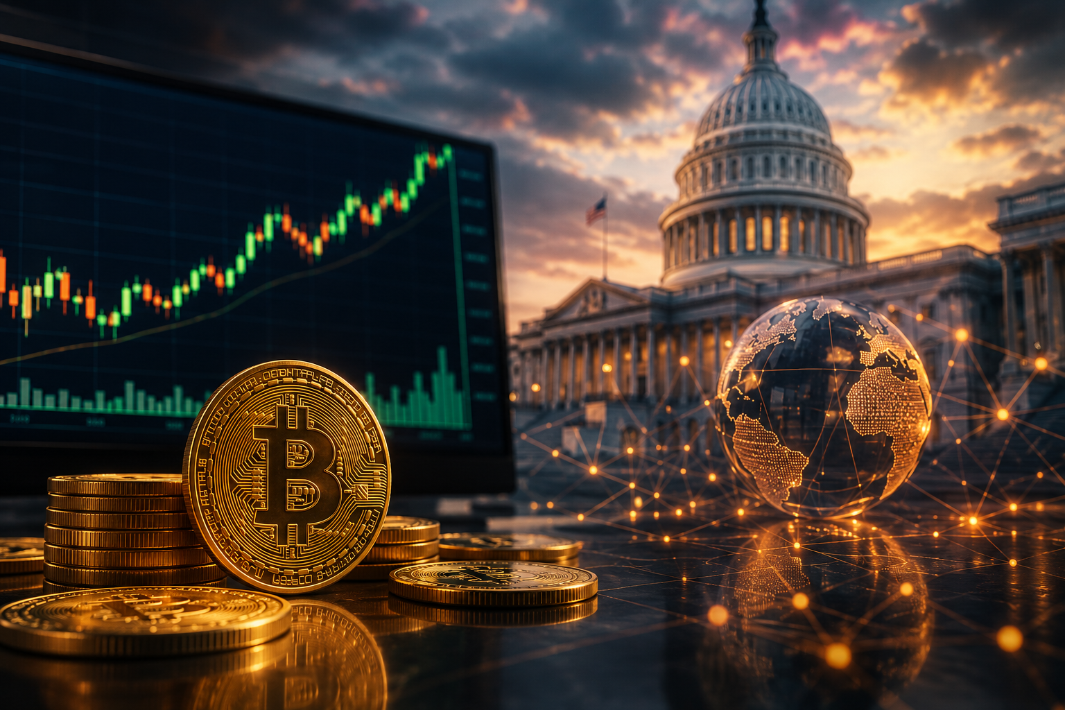Mga Balita sa Cryptocurrency: Huwebes, 6 Agosto 2026 — Bitcoin ay umaabot sa higit sa $64,000, ang Senado ng US ay nagdadala ng CLARITY Act sa isang mahalagang boto