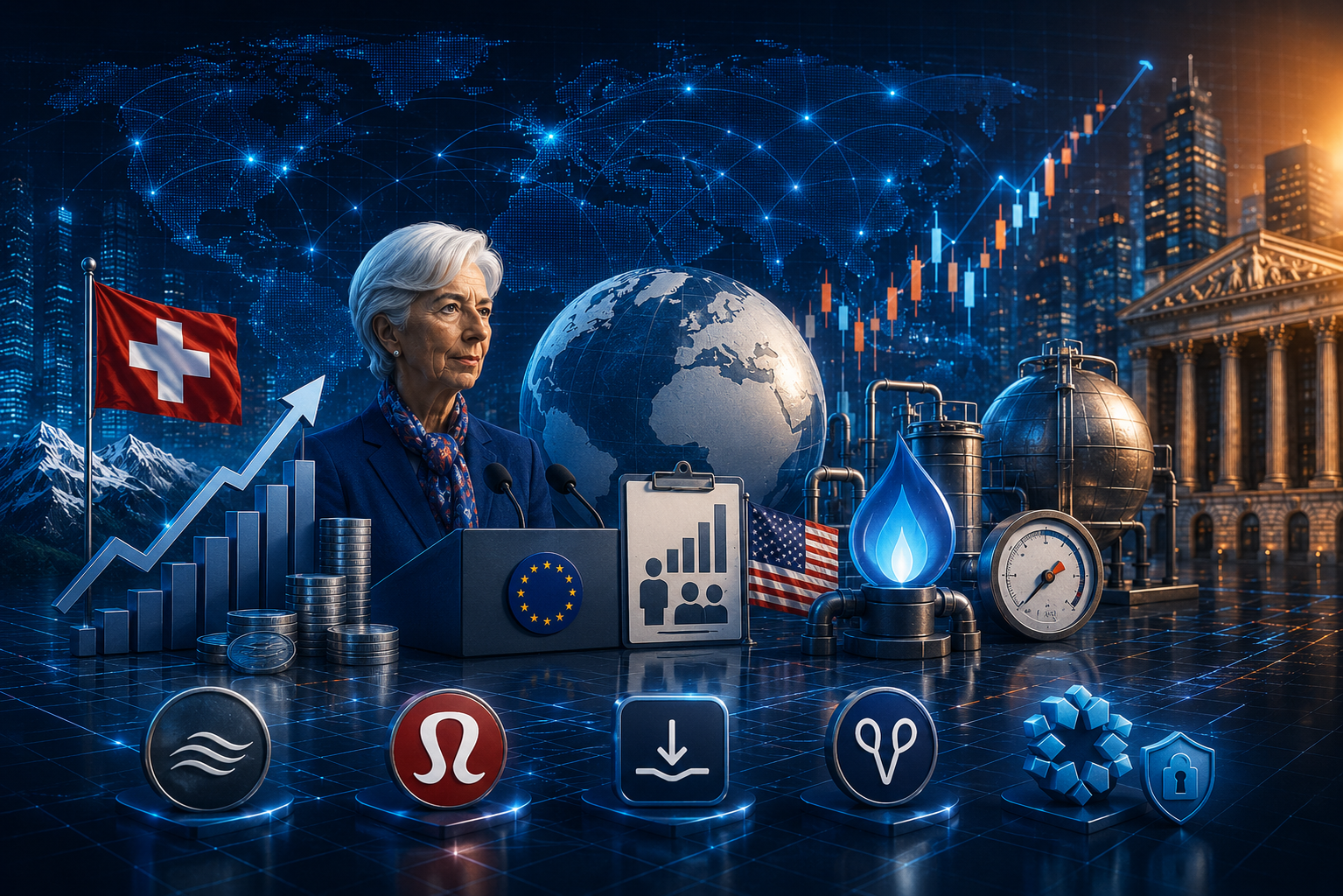 Mga pangyayaring pang-ekonomiya at ulat ng korporasyon para sa 4 Hunyo 2026: CPI ng Switzerland, talumpati ni Lagarde, mga claim sa benepisyo sa US, imbentaryo ng gas ng EIA at mga ulat mula sa Ciena, Lululemon, DocuSign, Samsara at Rubrik