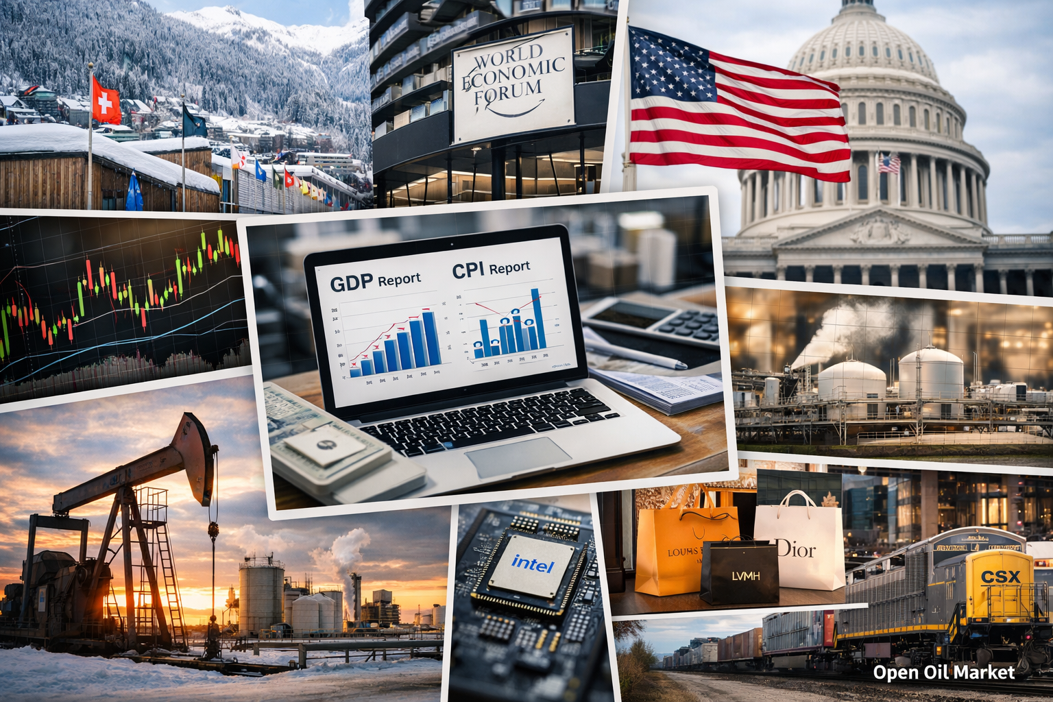 Mga Pang-ekonomiyang Kaganapan at Mga Ulat ng Kumpanya — Huwebes, Enero 22, 2026: Pandaigdigang Pangkabuhayang Forum, CPI ng U.S. at GDP ng U.S.