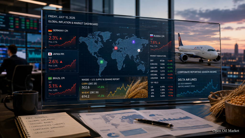 Inflation ng Germany, Russia at Brazil, PPI ng Japan, WASDE at ulat ng Delta Air Lines - mga pangunahing kaganapan sa Hulyo 10, 2026