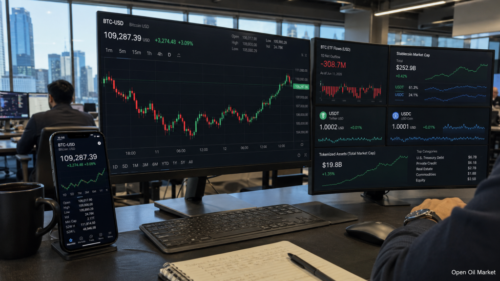 Balita ng Cryptocurrency noong Hunyo 12, 2026: Ang Bitcoin ay muli sa laro, ang mga ETF outflows ay hindi nagbabasag ng merkado, at ang mga stablecoin ay nagbabago ng mga patakaran sa pamumuhunan.