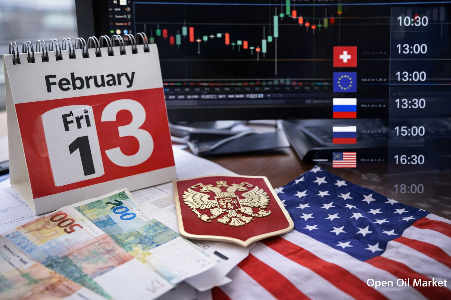 Mga Pang-ekonomiyang Kaganapan at Corporate Reports — Biyernes, Pebrero 13, 2026: CPI ng US at Russia, Rate ng Central Bank, GDP ng Eurozone
