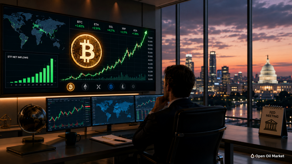Ang Bitcoin ay tumataas sa likod ng mga daloy ng ETF at mga inaasahan ng pulong ng FOMC, pandaigdigang merkado ng cryptocurrency noong Hunyo 16, 2026