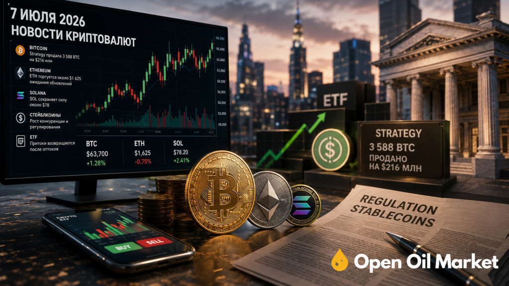 Balita sa Cryptocurrency noong Hulyo 7, 2026: Bitcoin, ETF, Estratehiya, Ethereum, Solana at Stablecoins