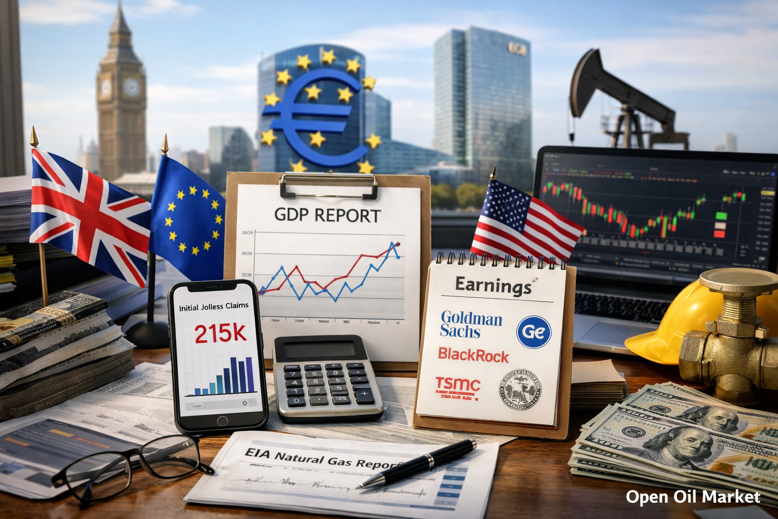Mga Kaganapang Pang-Ekonomiya at Corporate Reports — Huwebes, 15 Enero 2026: GDP ng UK, Ulat ng ECB, Aplikasyon para sa Unemployment Benefits